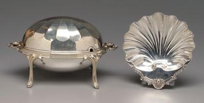 Two pieces silver plated hollowware: