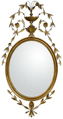 Adam style carved and gilt mirror  92a34