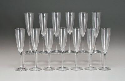 Set of 13 Baccarat champagne flutes: