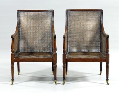 Pair Regency caned library chairs  92a45