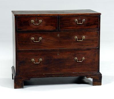 Chippendale mahogany chest, two-over-two