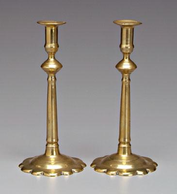 Pair brass candlesticks: tapered