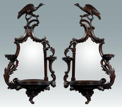 Pair Chippendale style brackets: