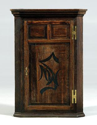 Georgian oak hanging corner cabinet,