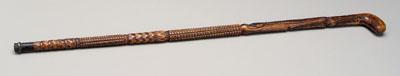 Folk art carved cane ash with 92b26