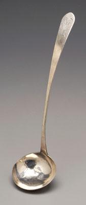 Virginia coin silver ladle, rounded