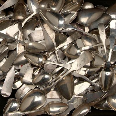150 coin silver spoons various 92b45