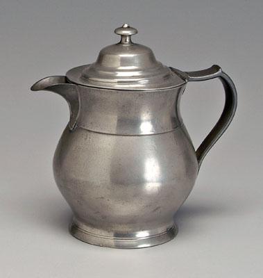 New York pewter teapot, bulbous