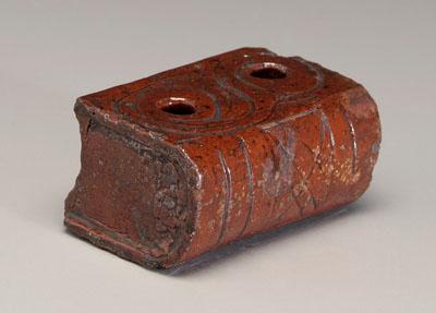 Redware inkwell shaped as book  92b92