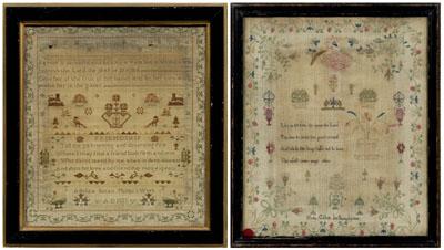 Two 19th century verse samplers  92ba5