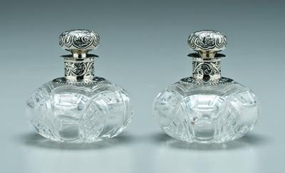 Pair cut glass perfumes cut glass 927c7