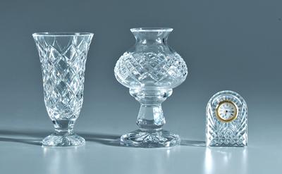 Three pieces Waterford crystal: dome