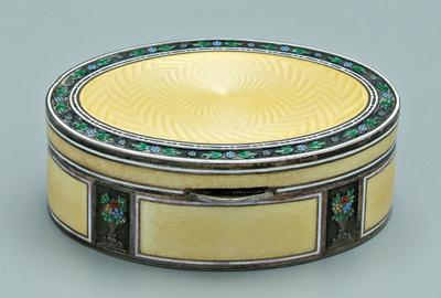 Enameled silver box oval gilt 927d4