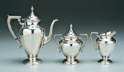 Three piece sterling coffee service: