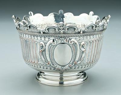 English silver plate bowl, round with