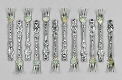 Whiting Lily sterling cocktail forks: