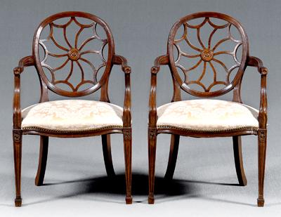 Pair George III style armchairs: