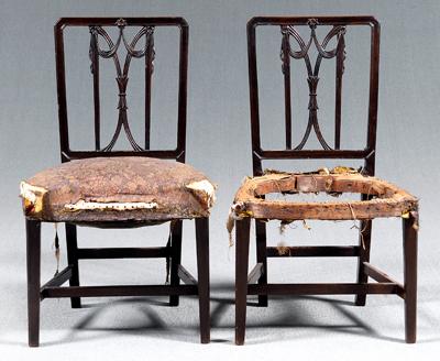 Pair Hepplewhite side chairs mahogany 9284c