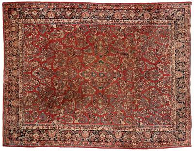 Sarouk rug repeating floral designs 9285b