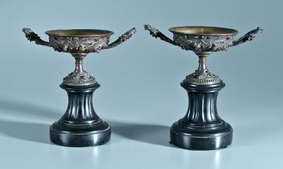 Pair bronze urns: bronze urns with