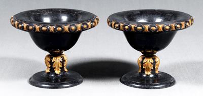 Pair marble veneer urns each of 9287b