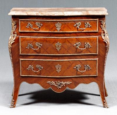 Louis XV style marble top commode  9287d