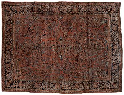 Sarouk rug repeating floral designs 9288f