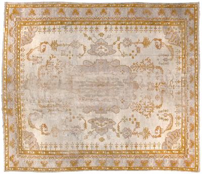 Oushak rug amber central design 92895