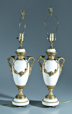 Pair ormolu mounted marble lamps  928b0