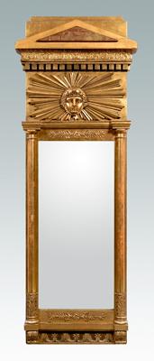 Fine French Empire gilt wood mirror,