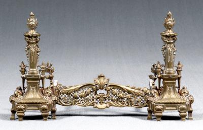 Pair Louis XVI style brass chenets  928bd
