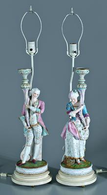 Two bisque figural lamps male 928c8