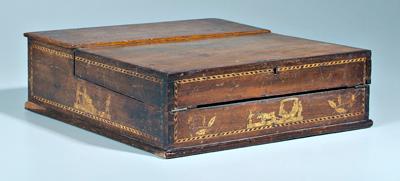 Inlaid English walnut lap desk,