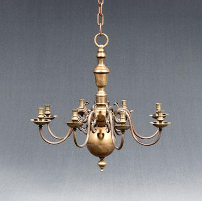 18th century style brass chandelier,