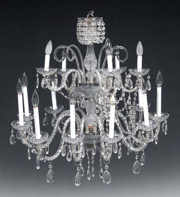 Crystal chandelier, two tiers with five