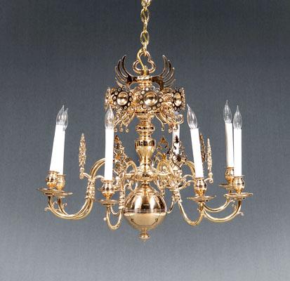 18th century style brass chandelier,