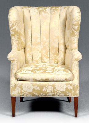Hepplewhite style wing chair, barrel