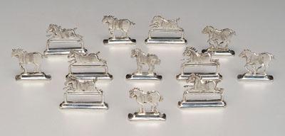 12 equestrian place card holders: