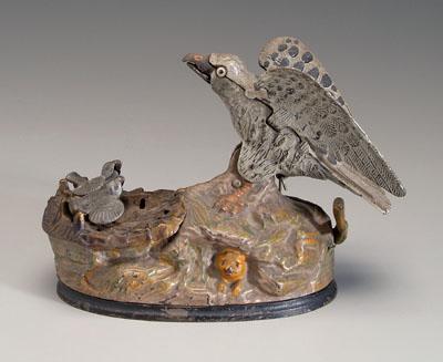 Stevens cast iron mechanical bank, eagle