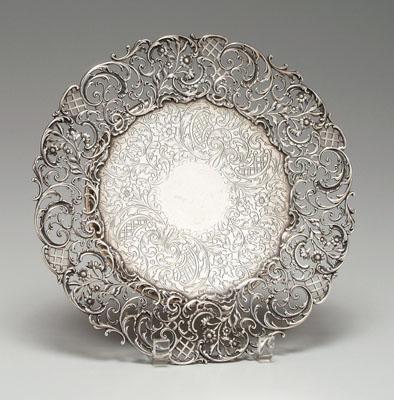 Sterling tray openwork scroll 92db4