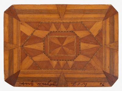Inlaid tabletop, Warhol, canted