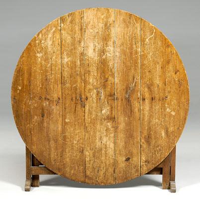 Trestle-base wine table, circular