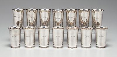 Set of 14 Tiffany sterling tumblers  92e05