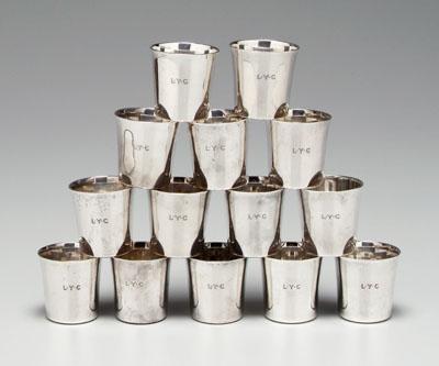 Set of 14 Tiffany sterling cups  92e06