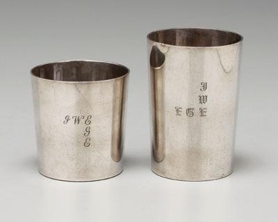 Two Tiffany sterling beakers marks 92e07