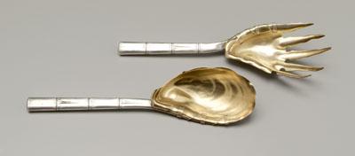 Gorham sterling seafood servers, clam-shaped