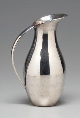 Danish style sterling water pitcher,