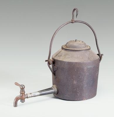 Cast iron three-gallon kettle, copper