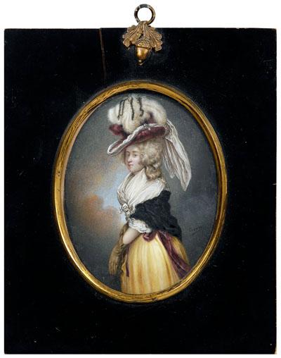 Miniature portrait after Reynolds, Lady