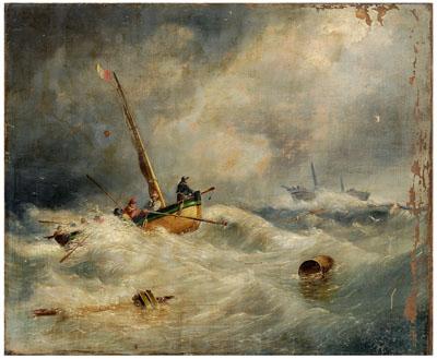 British School maritime painting, rescue